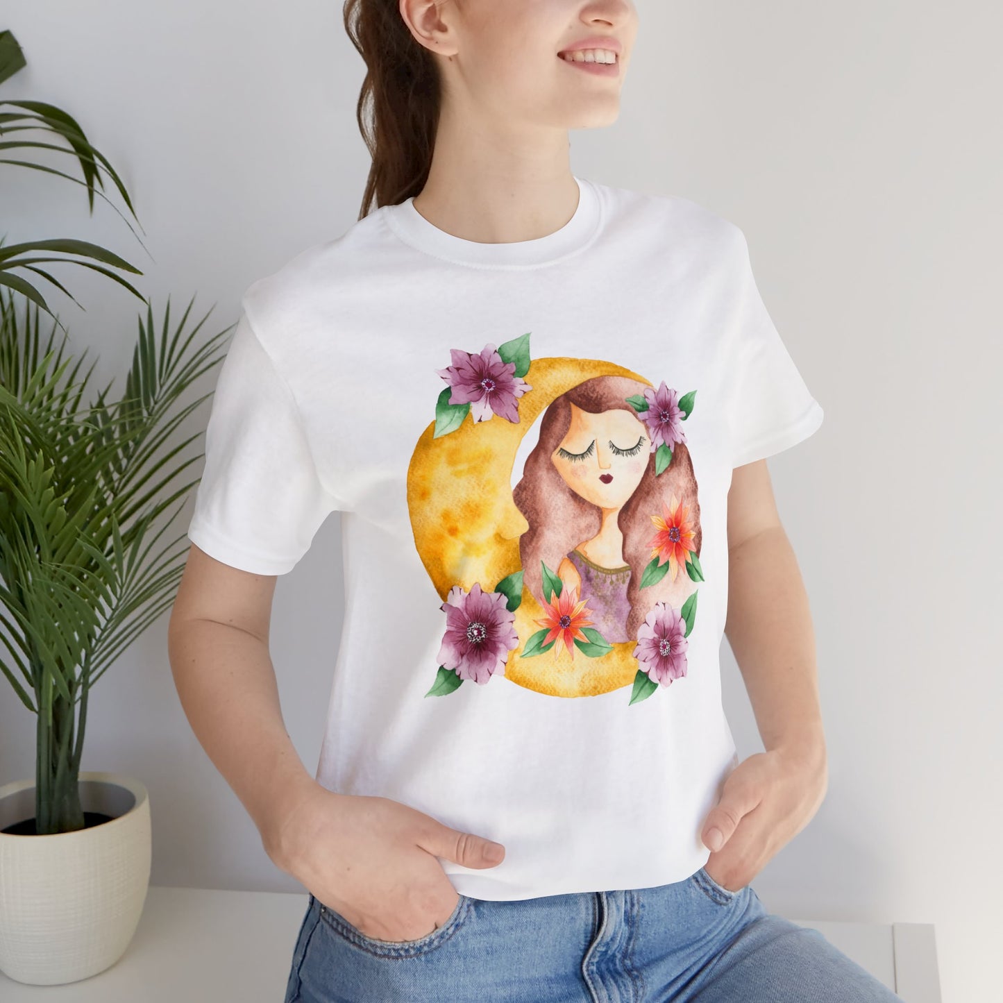 Unisex Jersey Short Sleeve Tee Blooming Moon Goddess