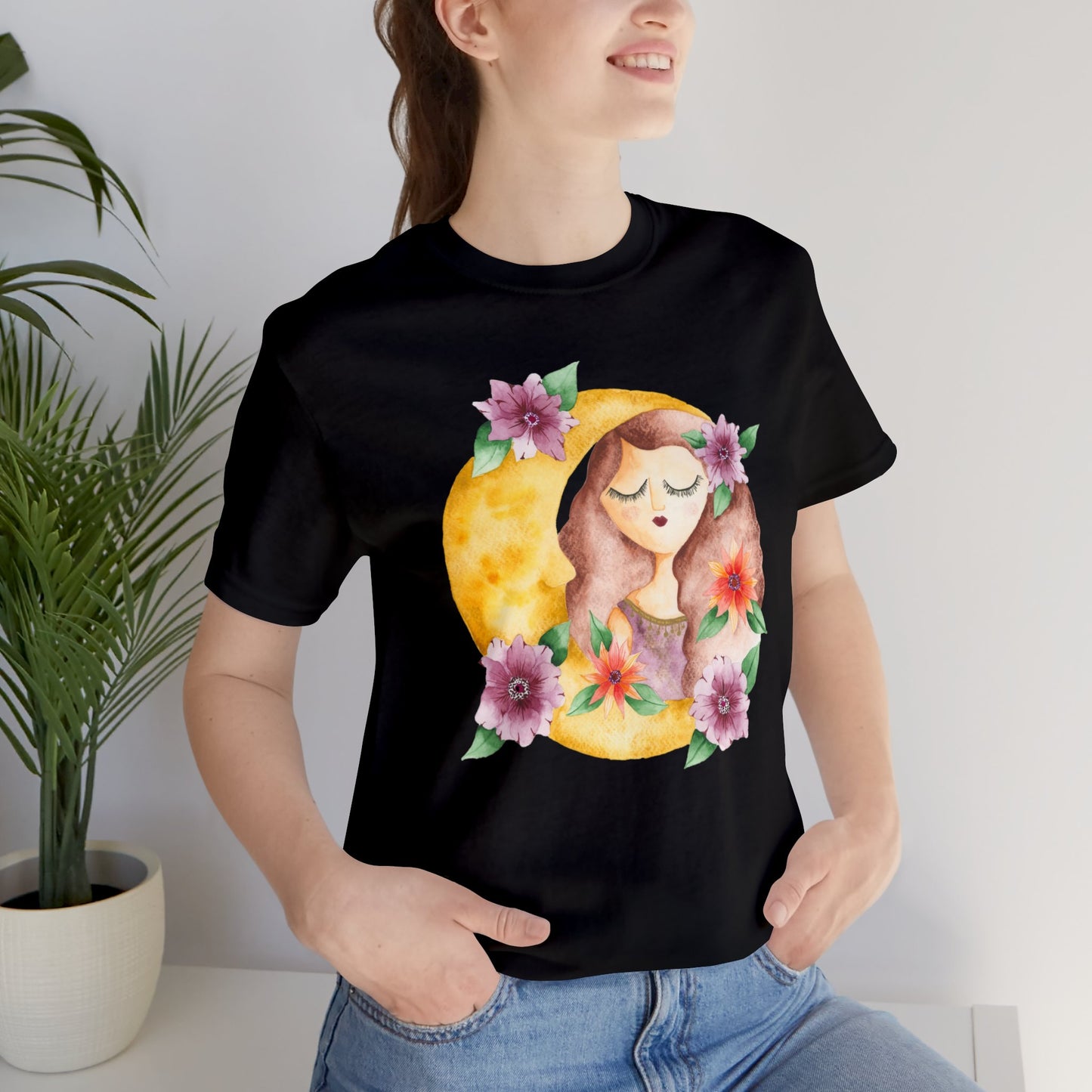 Unisex Jersey Short Sleeve Tee Blooming Moon Goddess