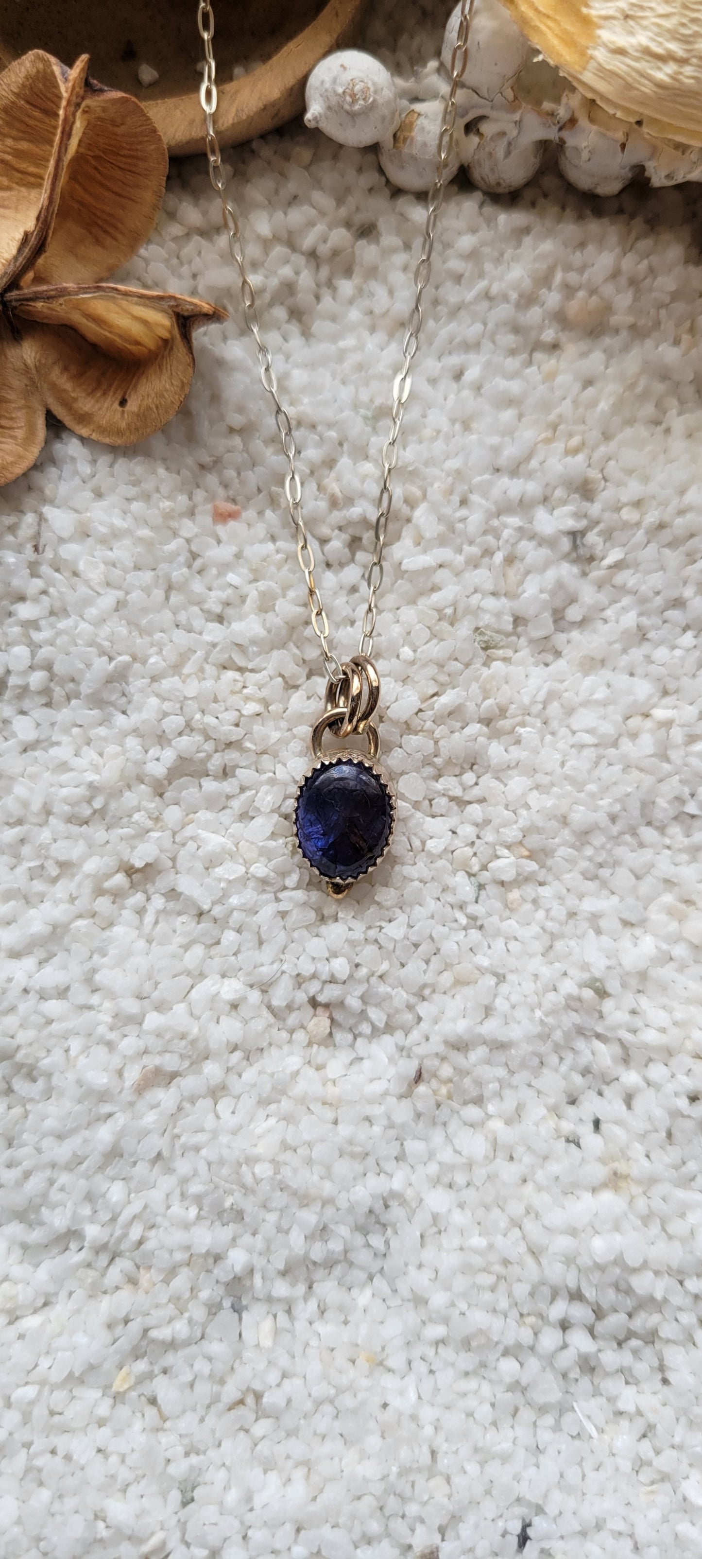 Tanzanite Necklace with 10k Gold Granule