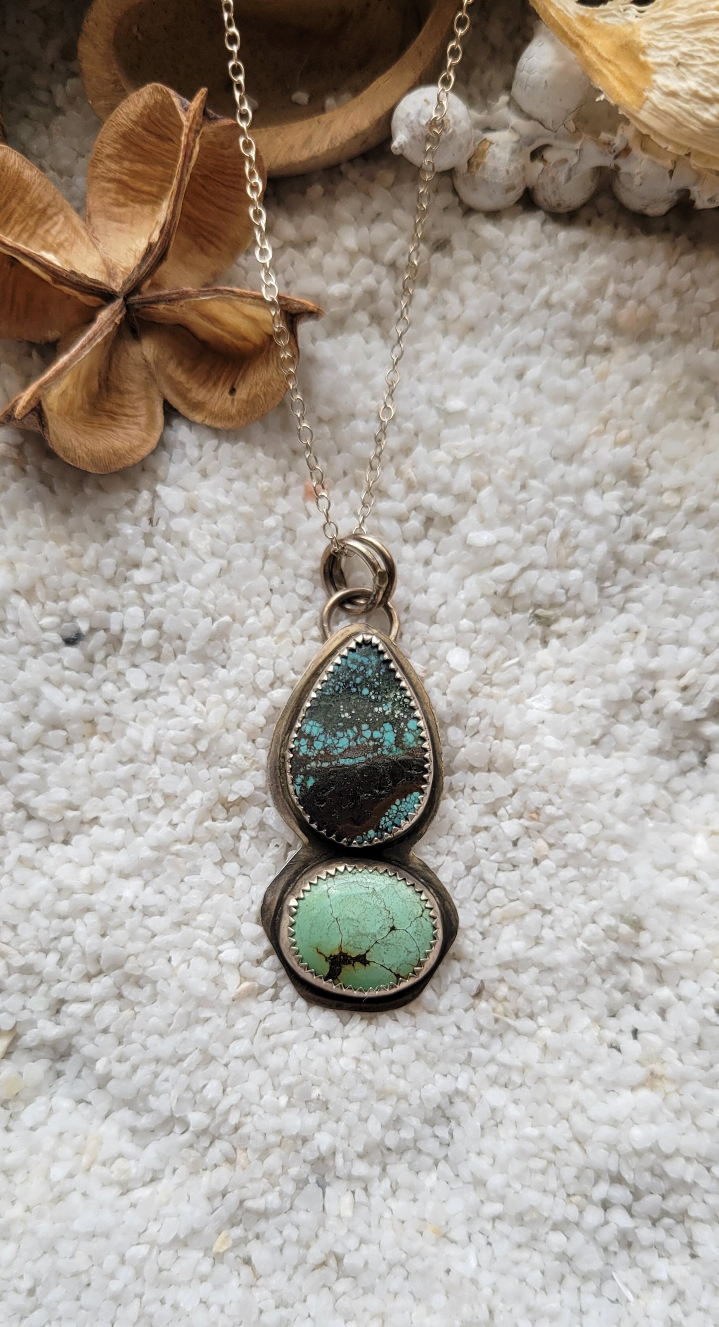 Turquoise Necklace Sterling Silver