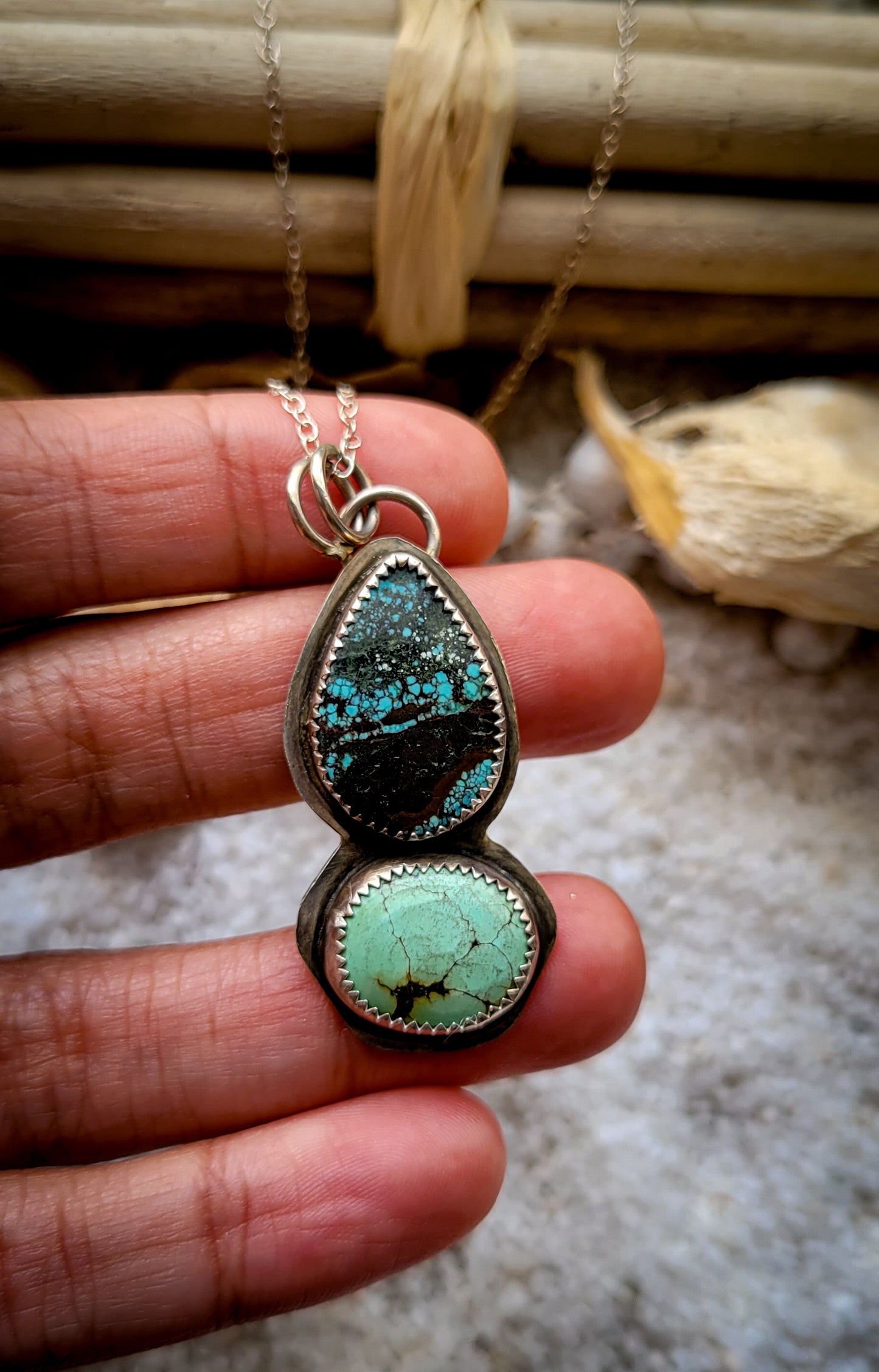 Turquoise Necklace Sterling Silver