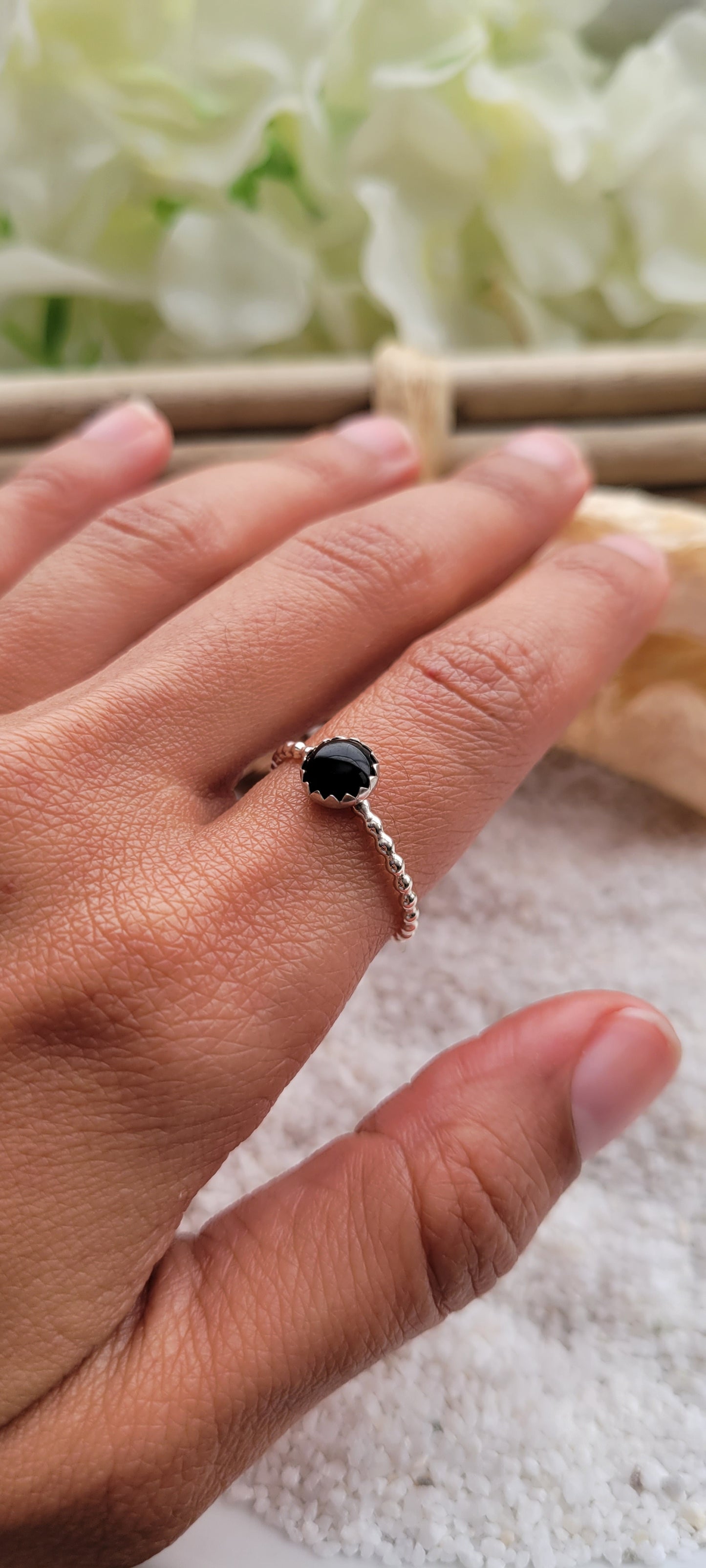 Black Onyx Ring Size 6, 9