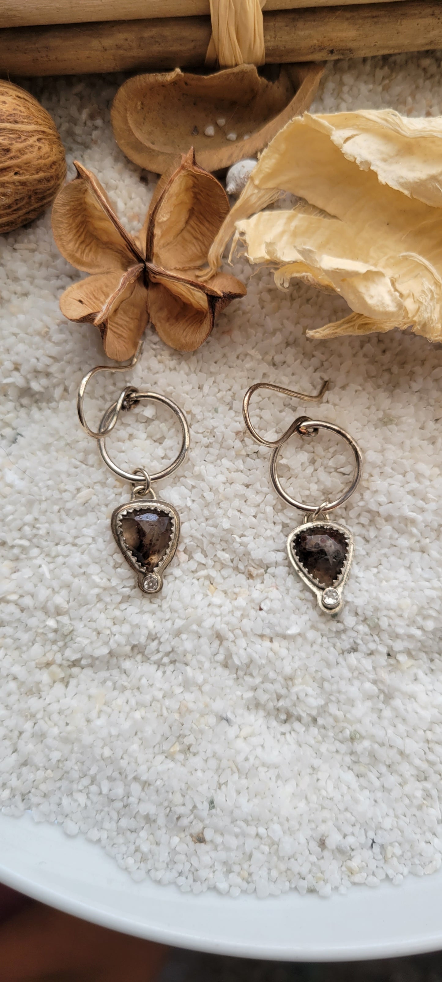 Quartz Garnet Earrings