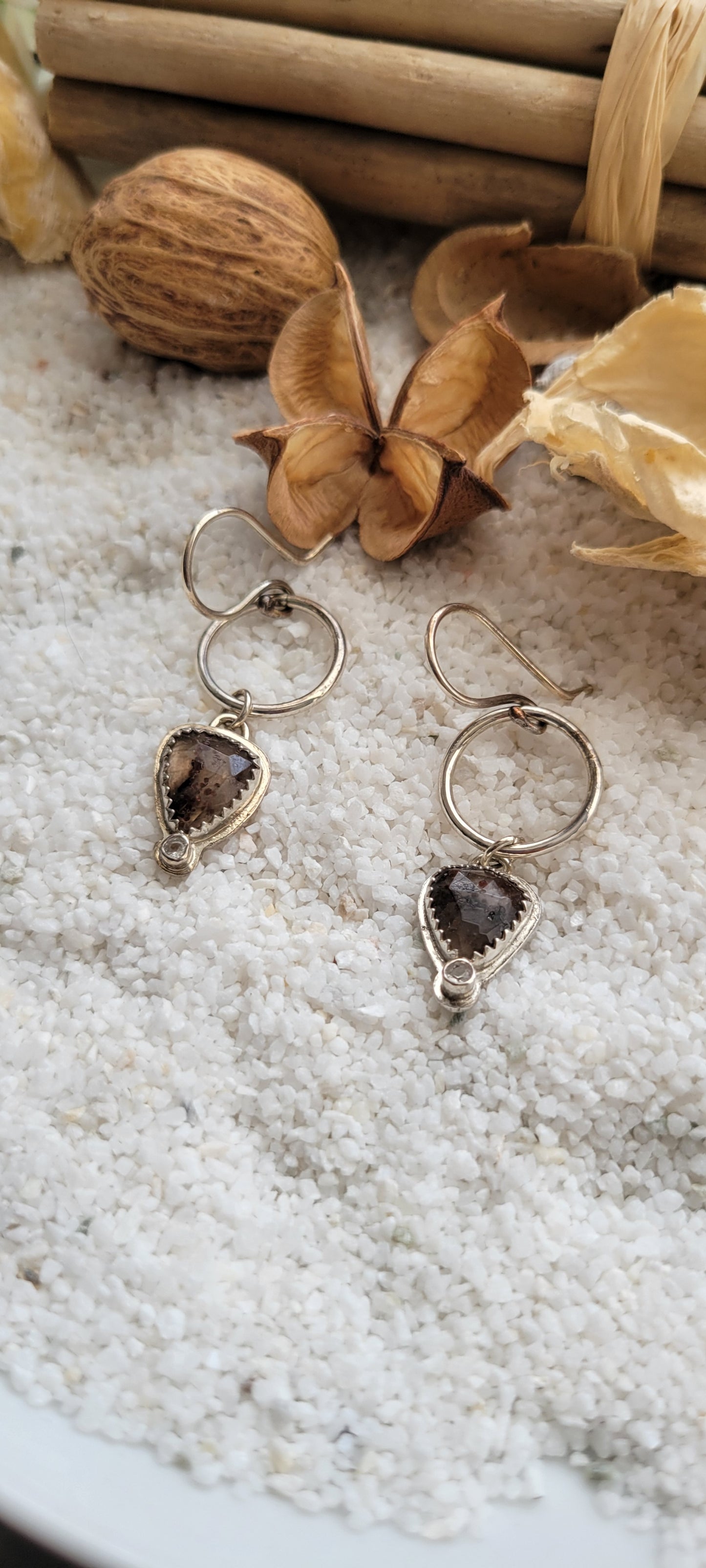 Quartz Garnet Earrings