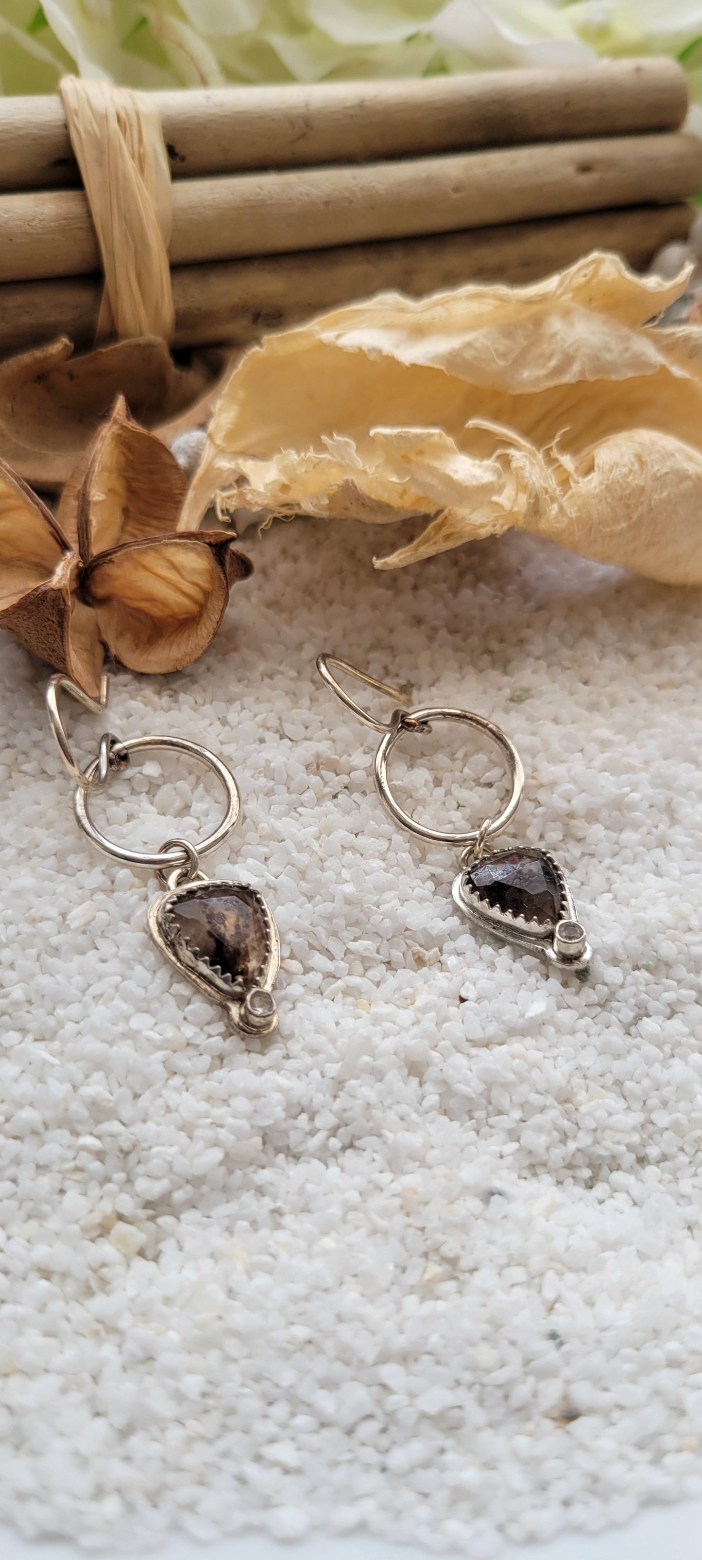 Quartz Garnet Earrings