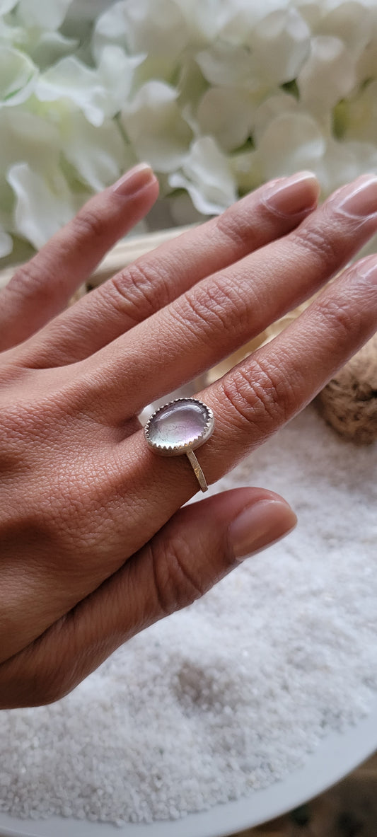 Fluorite Simple Sterling Silver Ring size 5