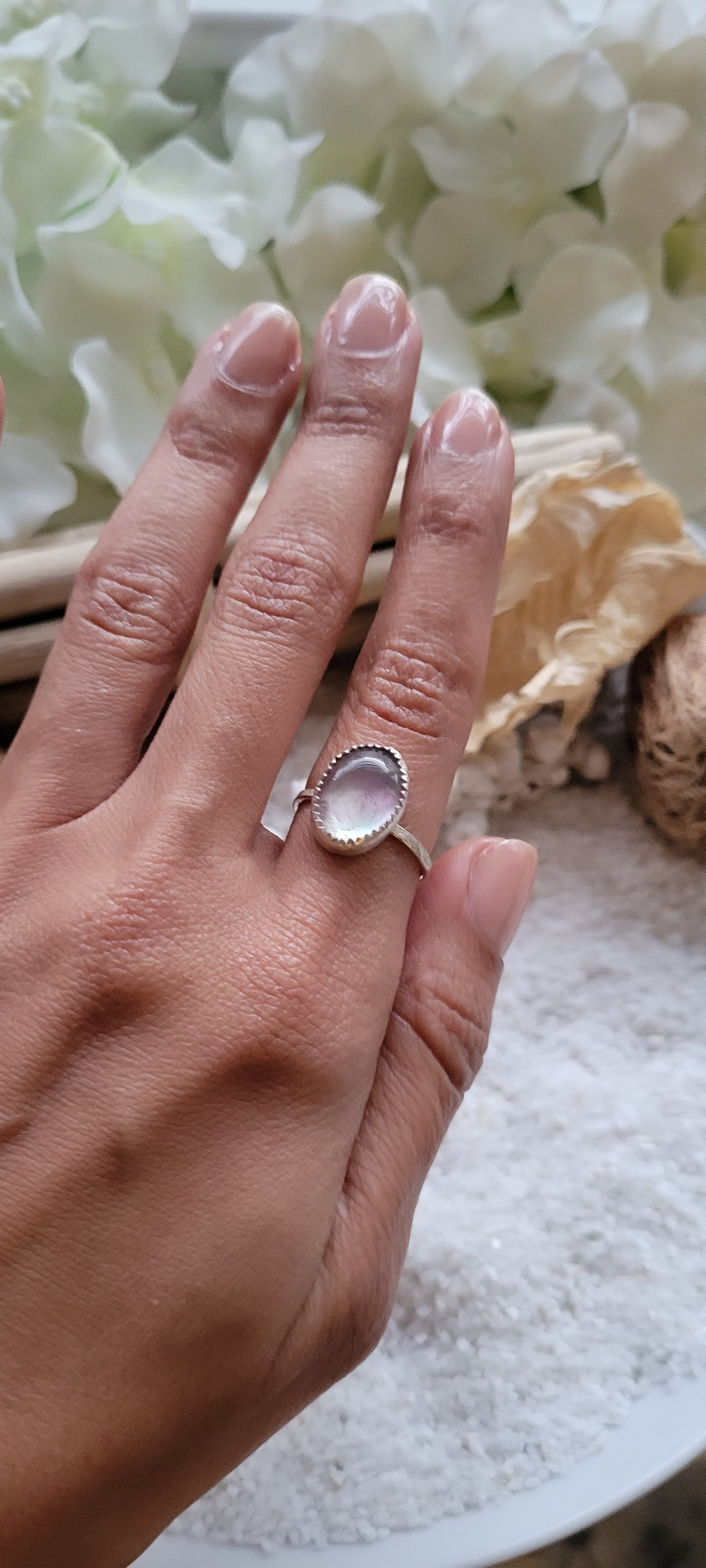 Fluorite Simple Sterling Silver Ring size 5