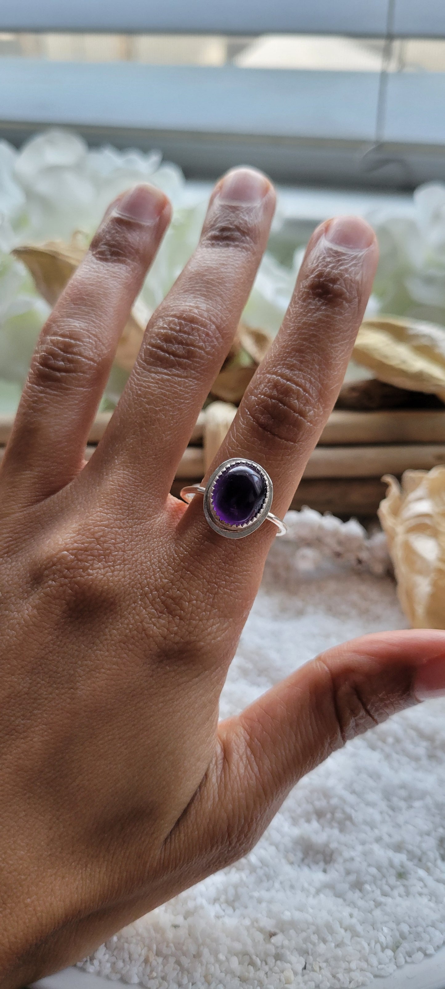 Amethyst Sterling Silver Ring Size 8.5