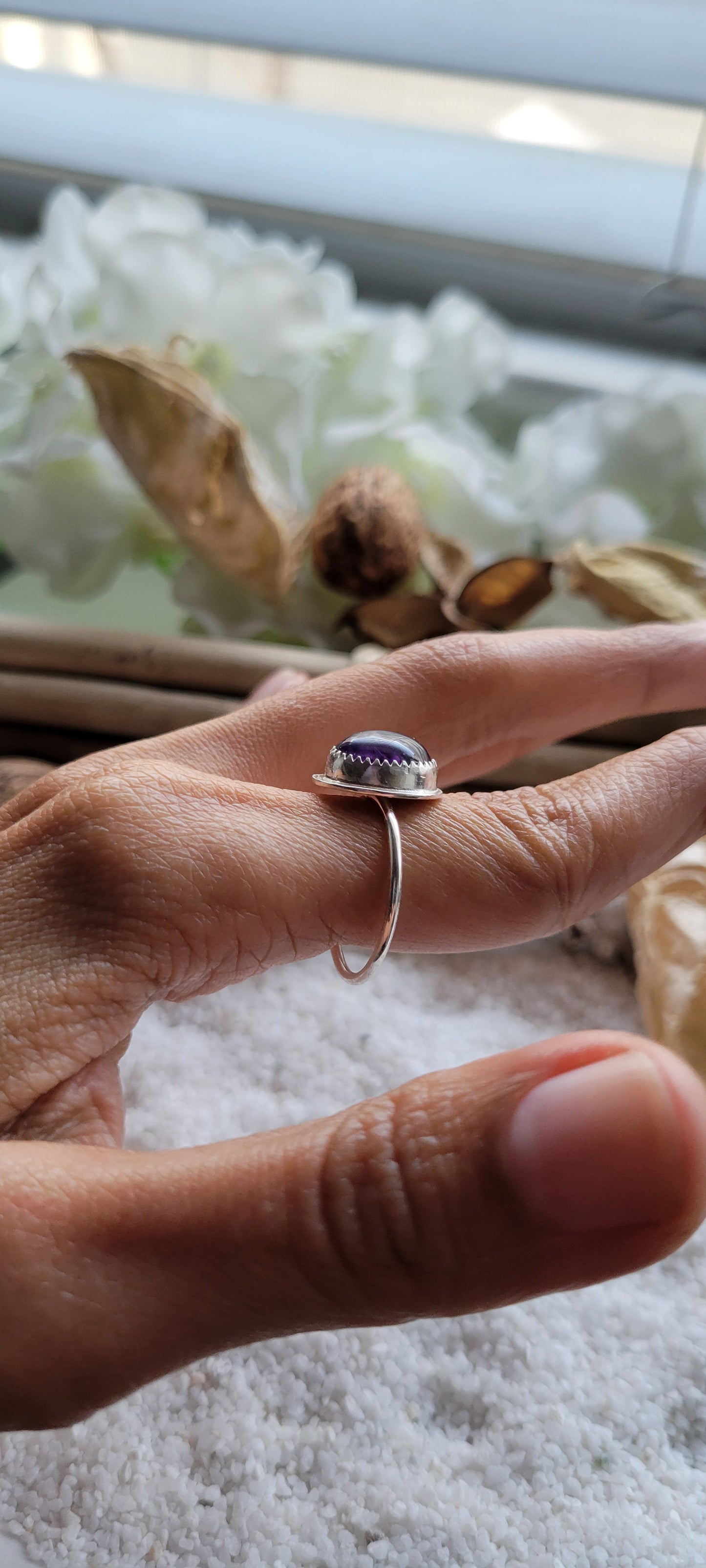 Amethyst Sterling Silver Ring Size 8.5