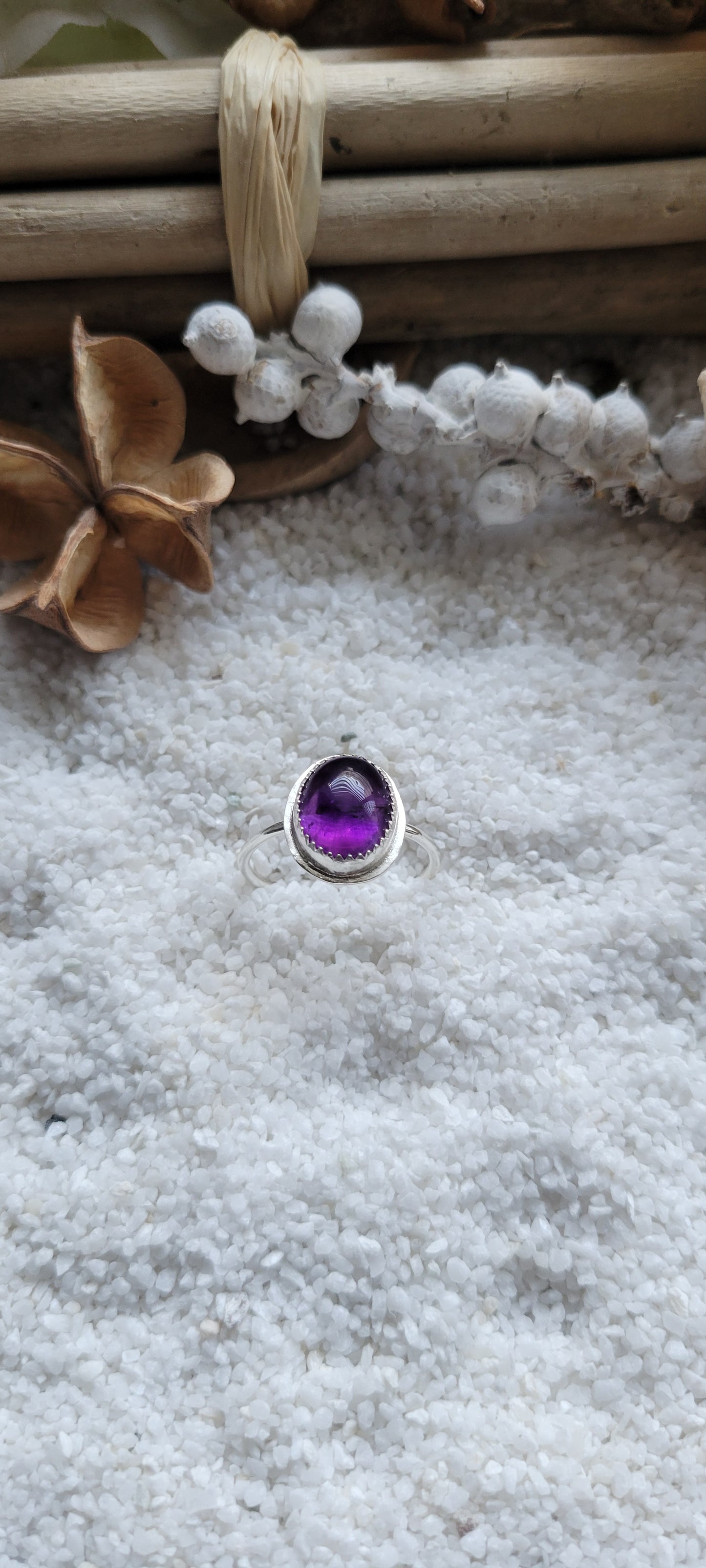 Amethyst Sterling Silver Ring Size 8.5