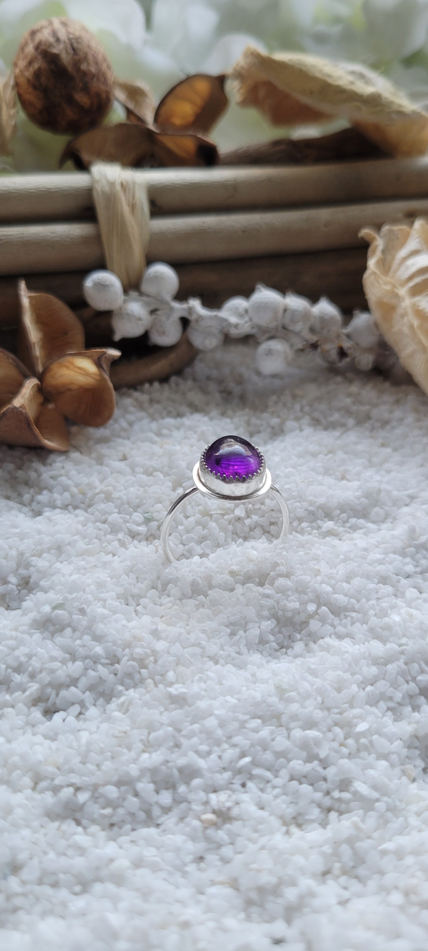 Amethyst Sterling Silver Ring Size 8.5