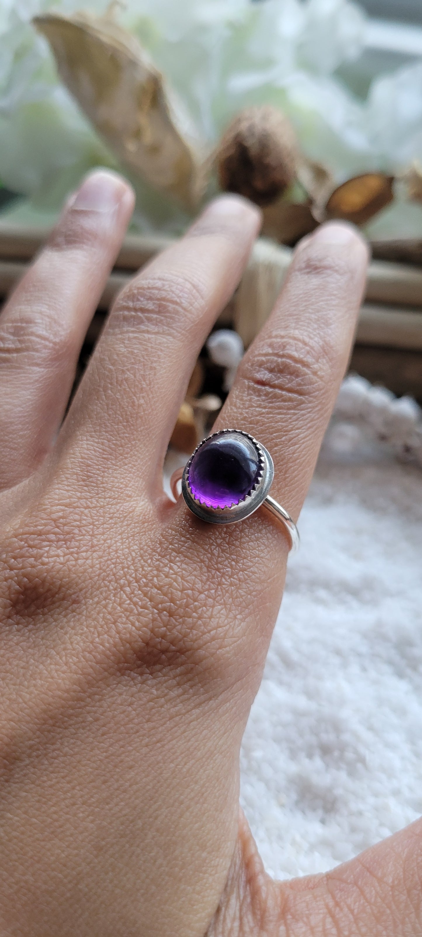 Amethyst Sterling Silver Ring Size 8