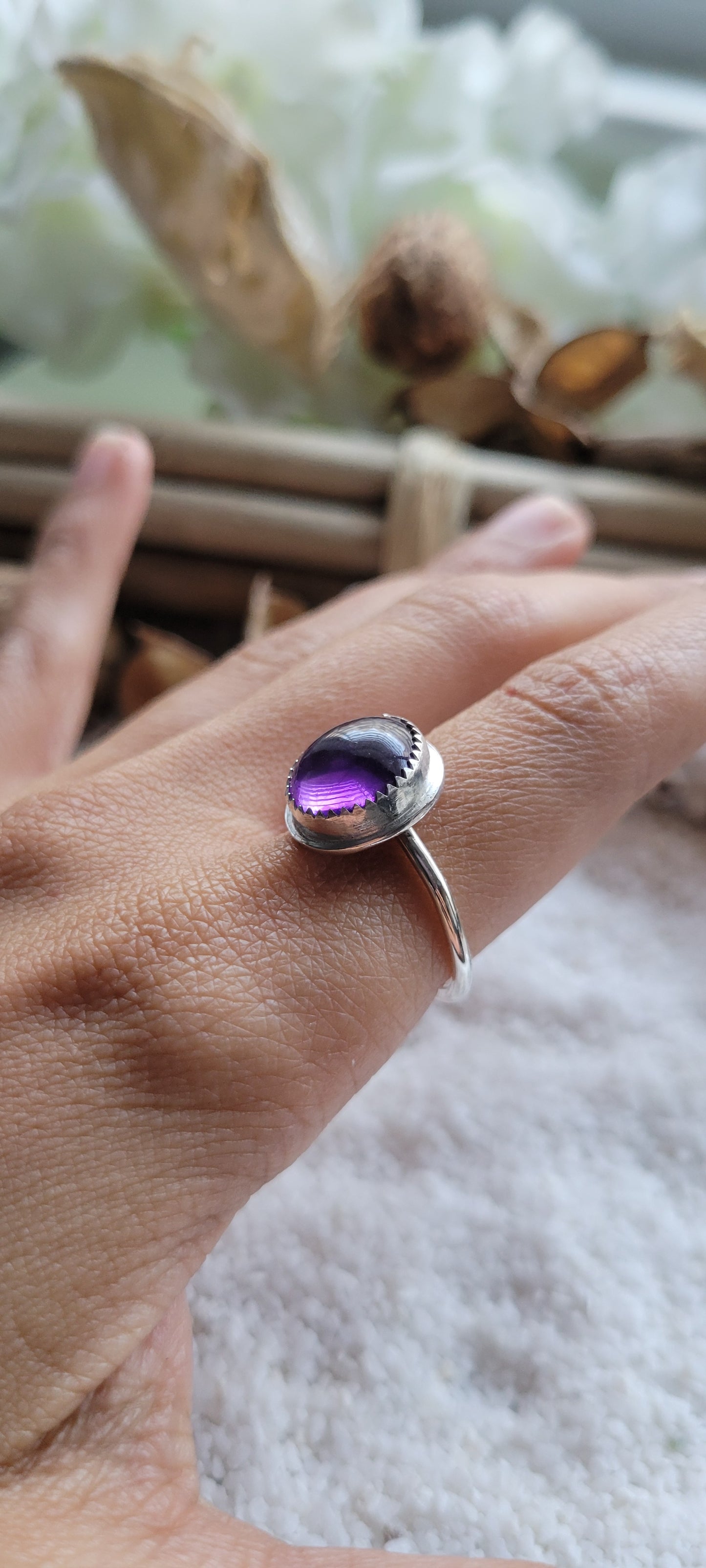 Amethyst Sterling Silver Ring Size 8