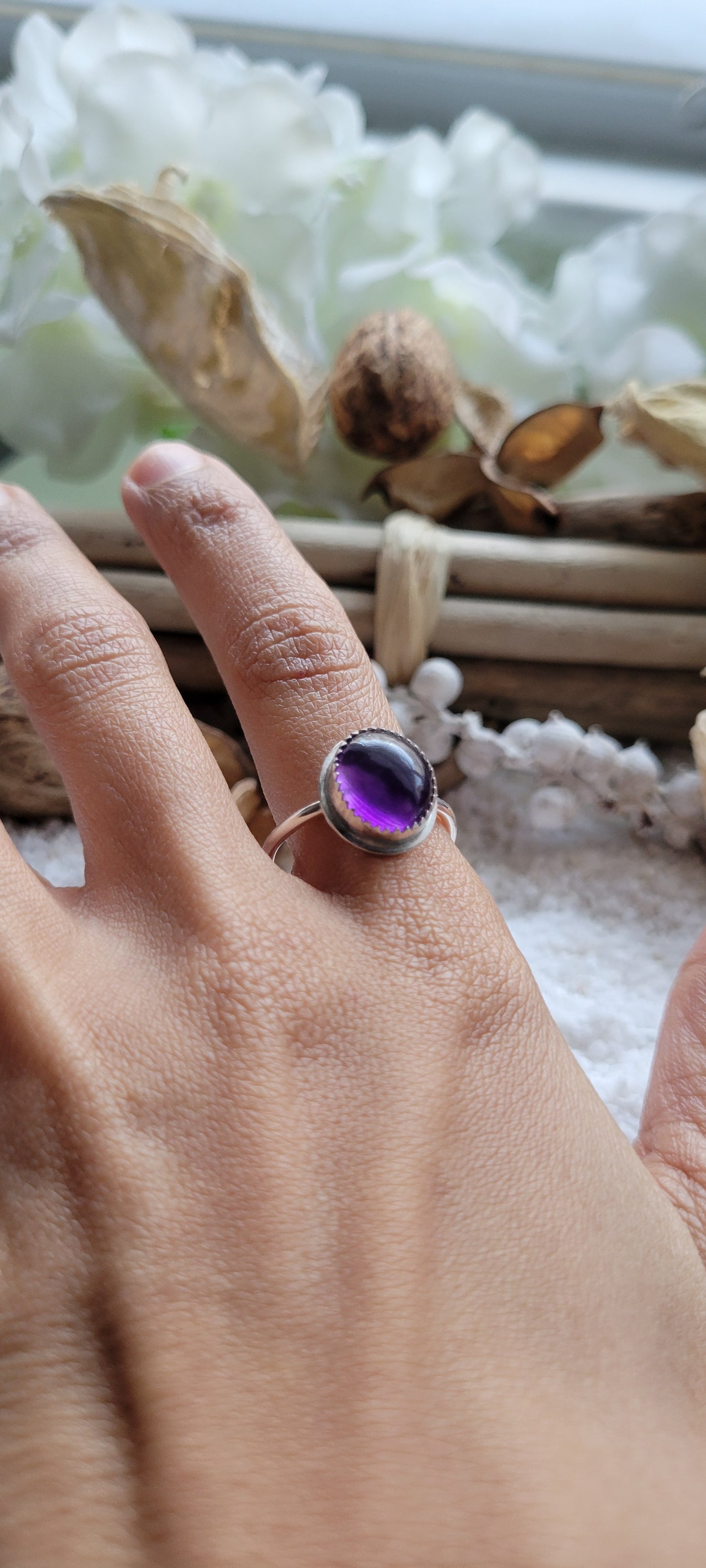 Amethyst Sterling Silver Ring Size 8