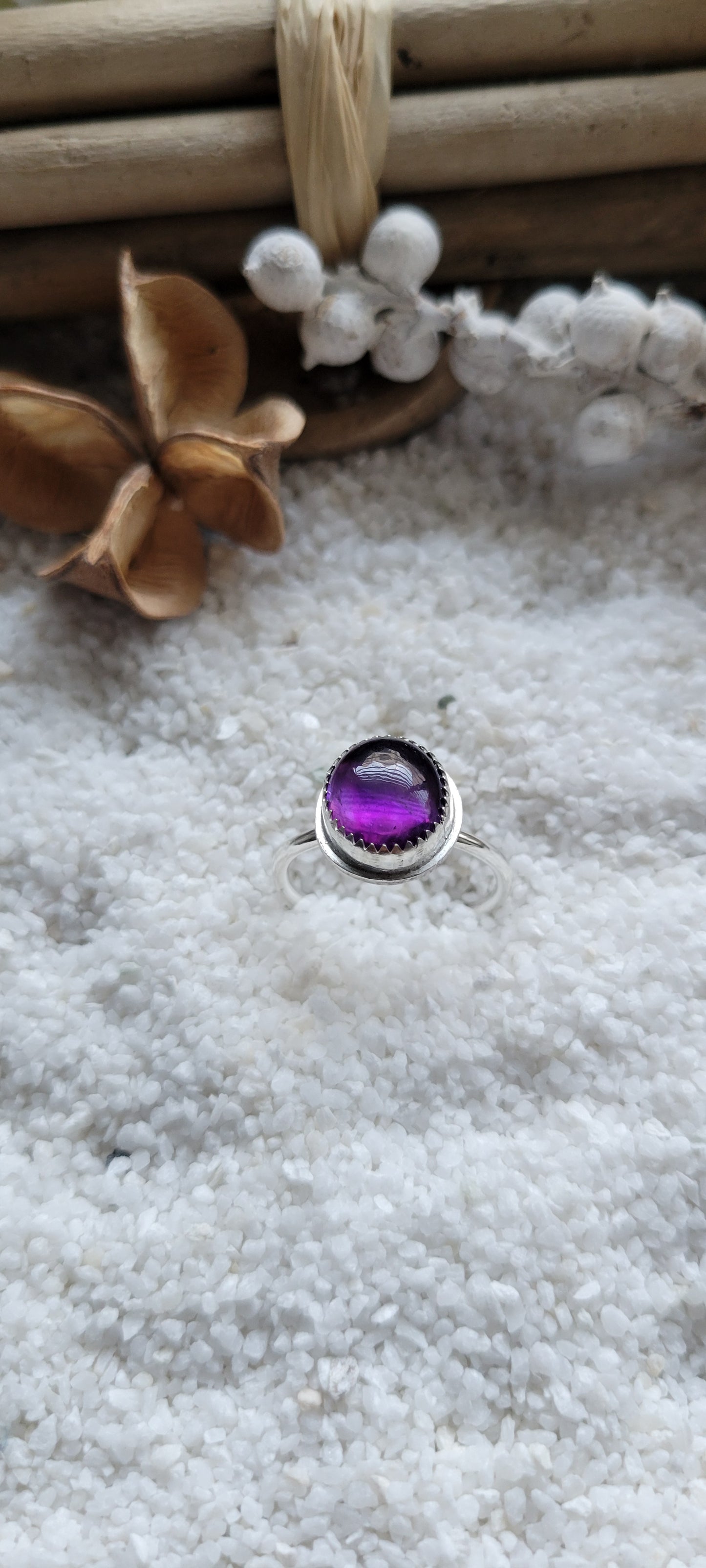 Amethyst Sterling Silver Ring Size 8