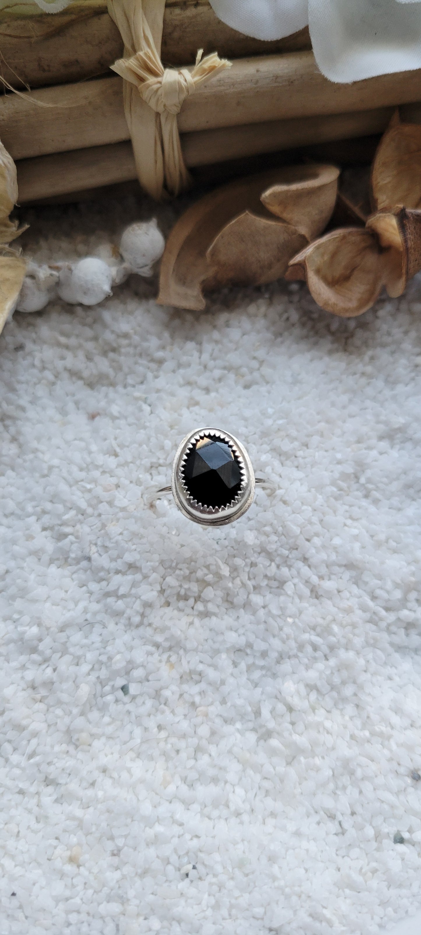 Black Onyx Silver Ring size 8