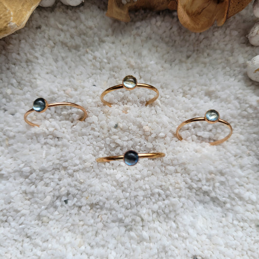 Aquamarine Stacking Rings 14 Gold-filled 4 mm stone