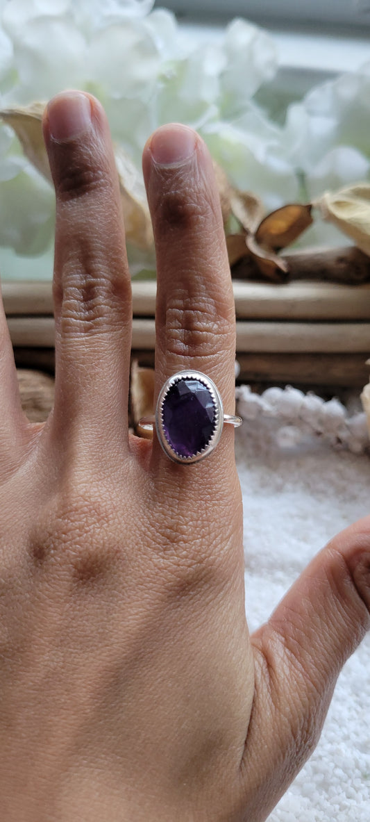 Amethyst Sterling Silver Ring Size 7