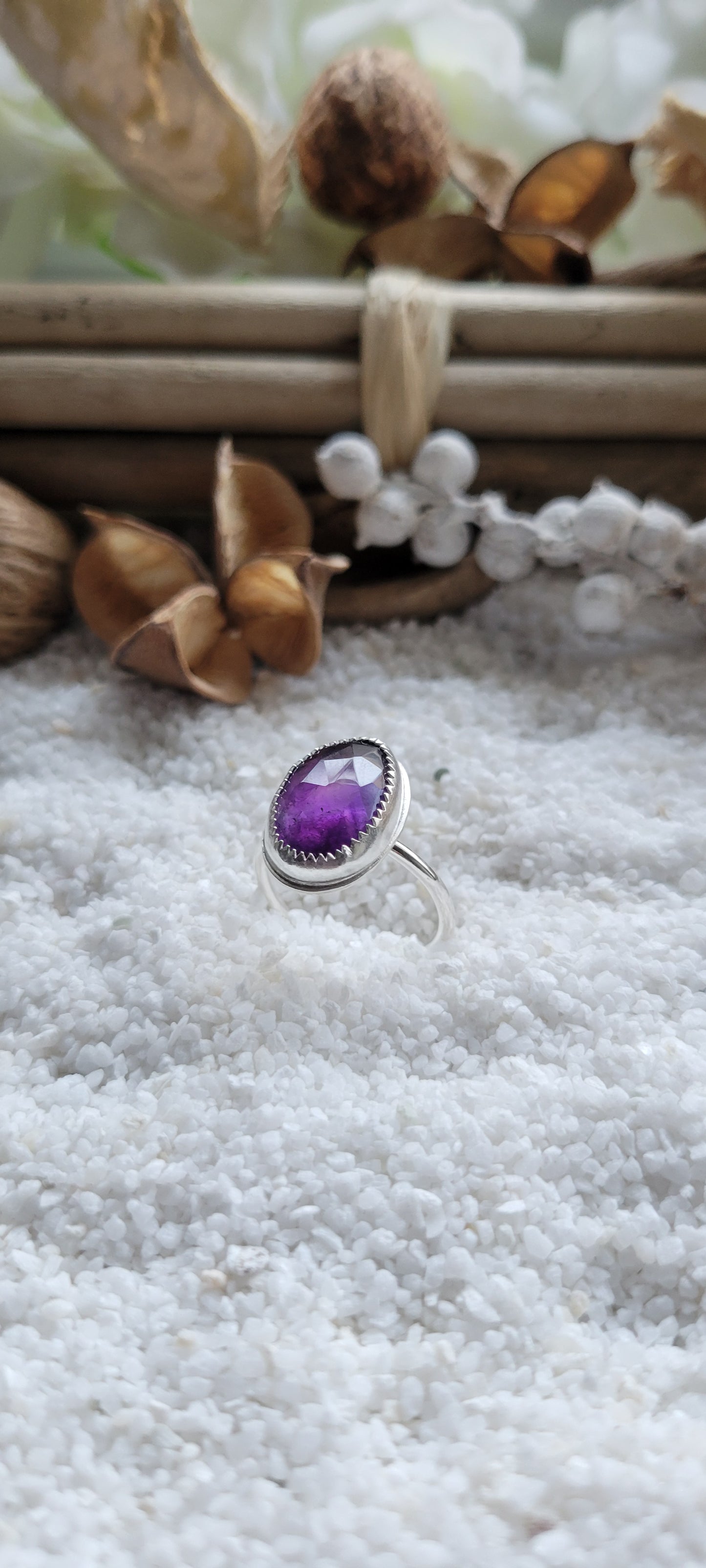 Amethyst Sterling Silver Ring Size 7