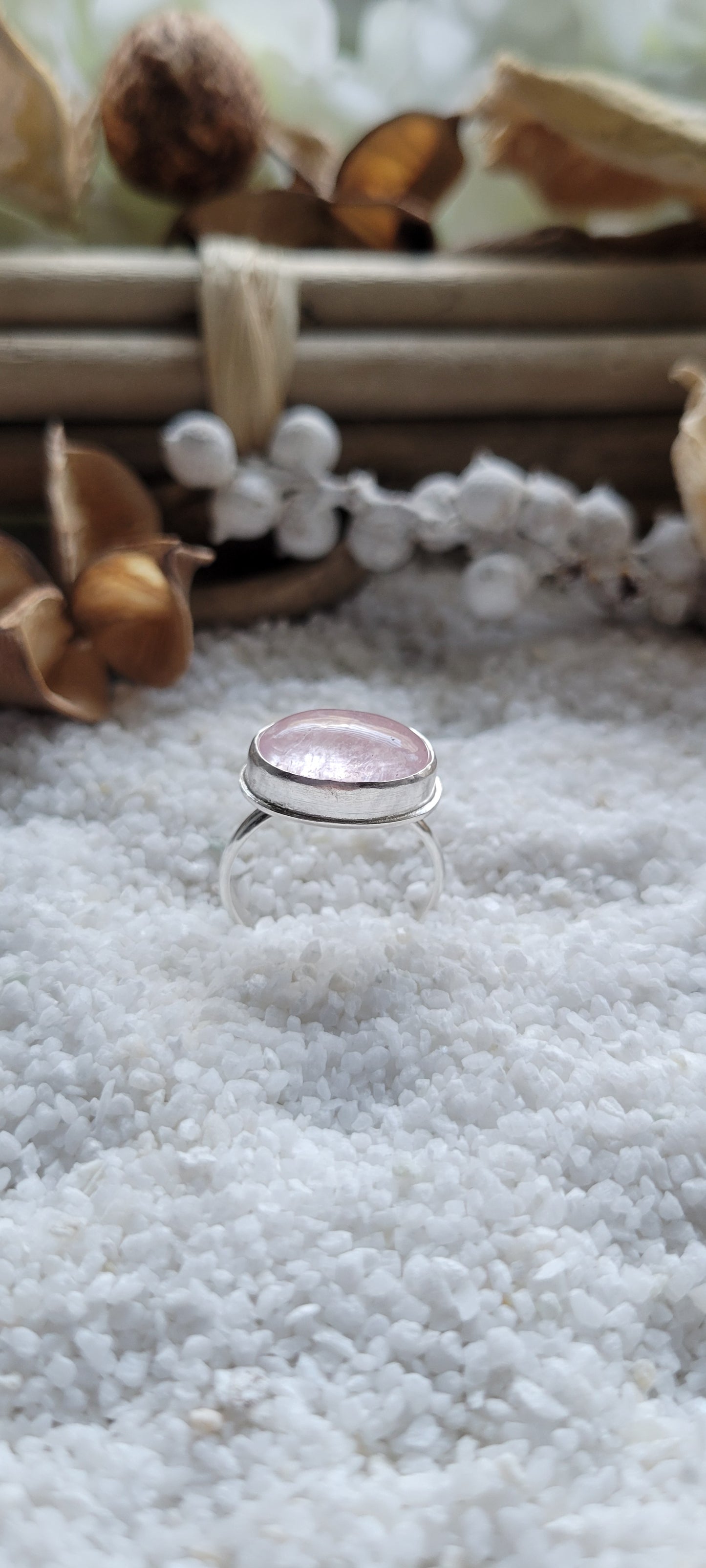 Morganite Sterling Silver Ring Size 6.5