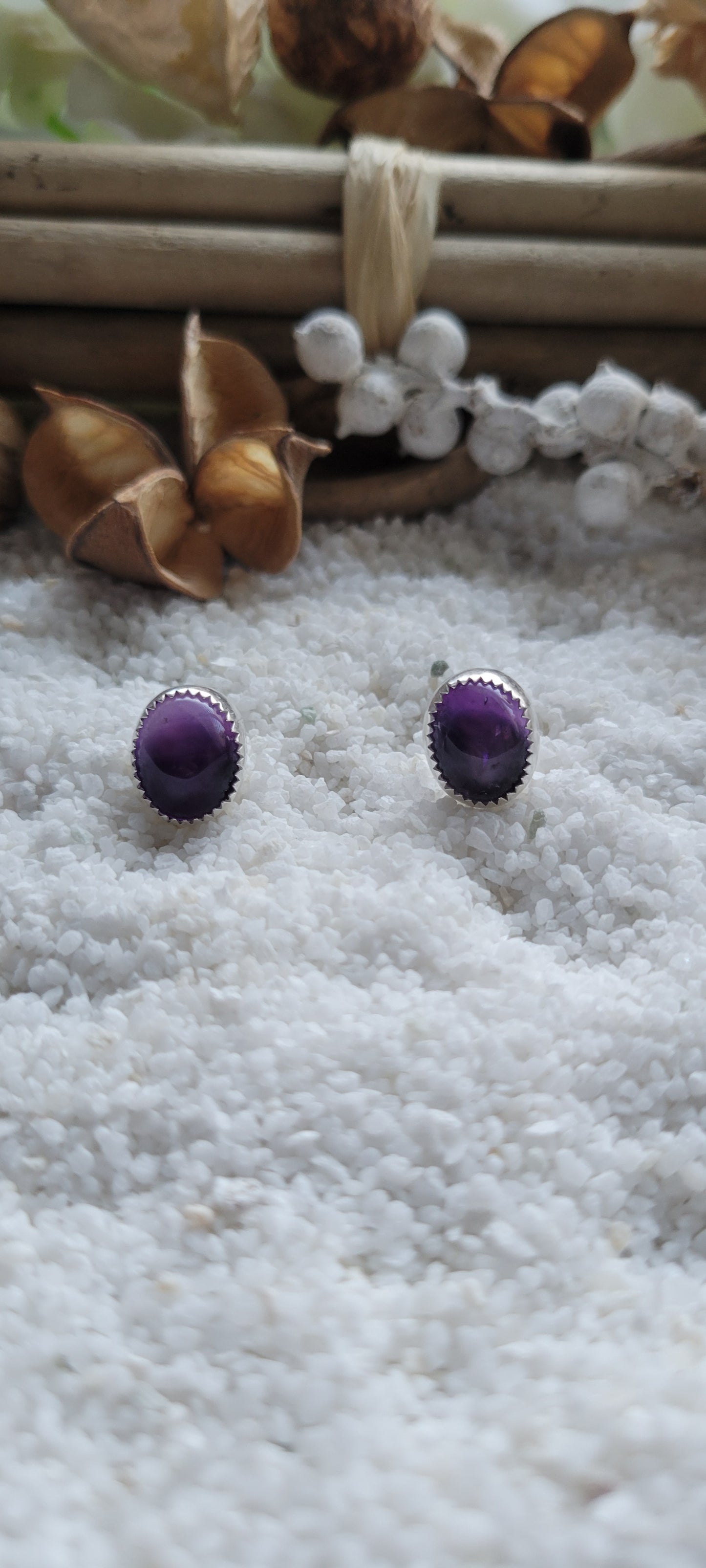 Amethyst Earrings Studs