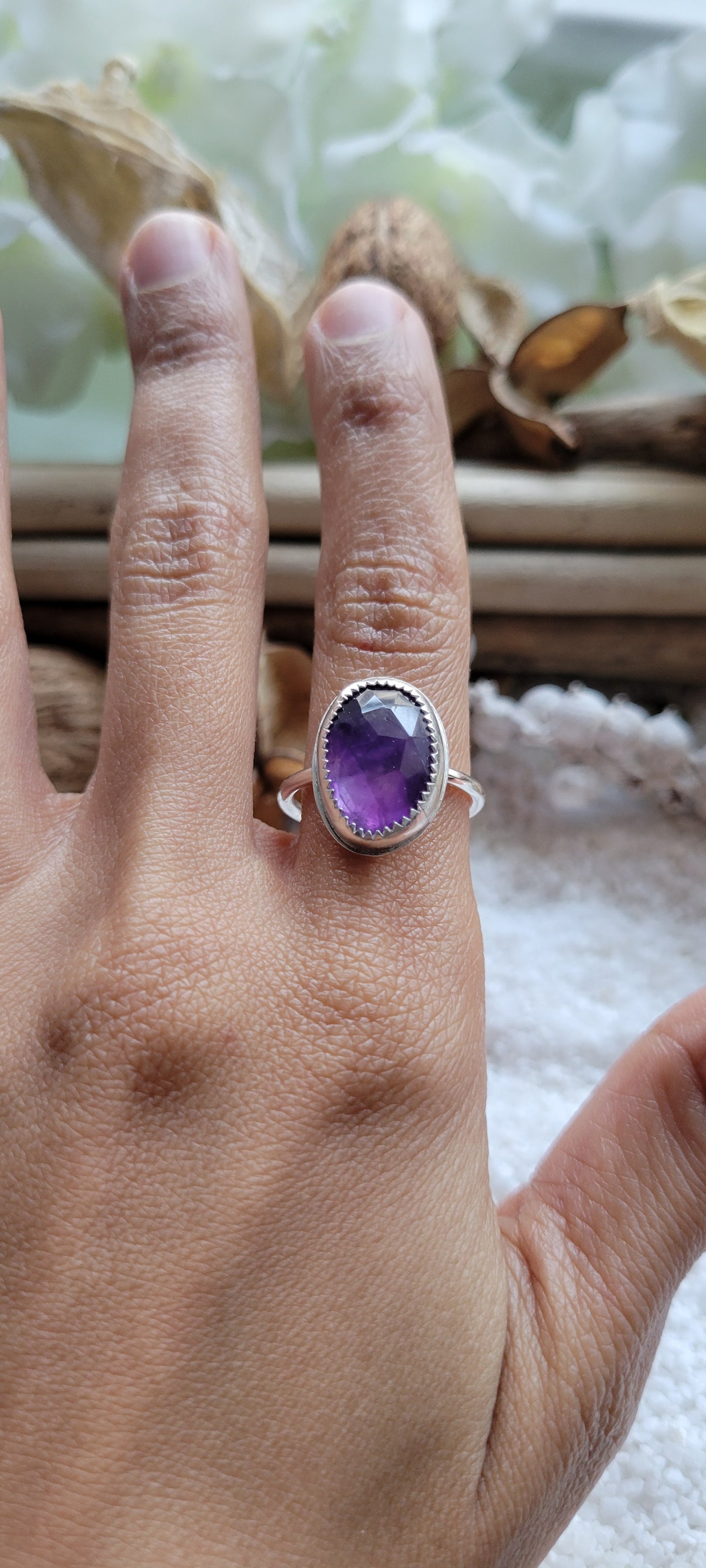 Amethyst Sterling Silver Ring Size 7