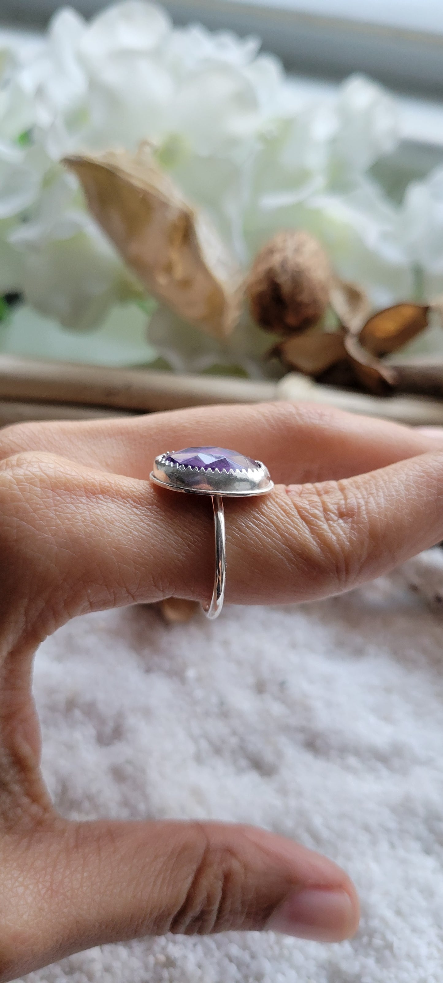 Amethyst Sterling Silver Ring Size 7